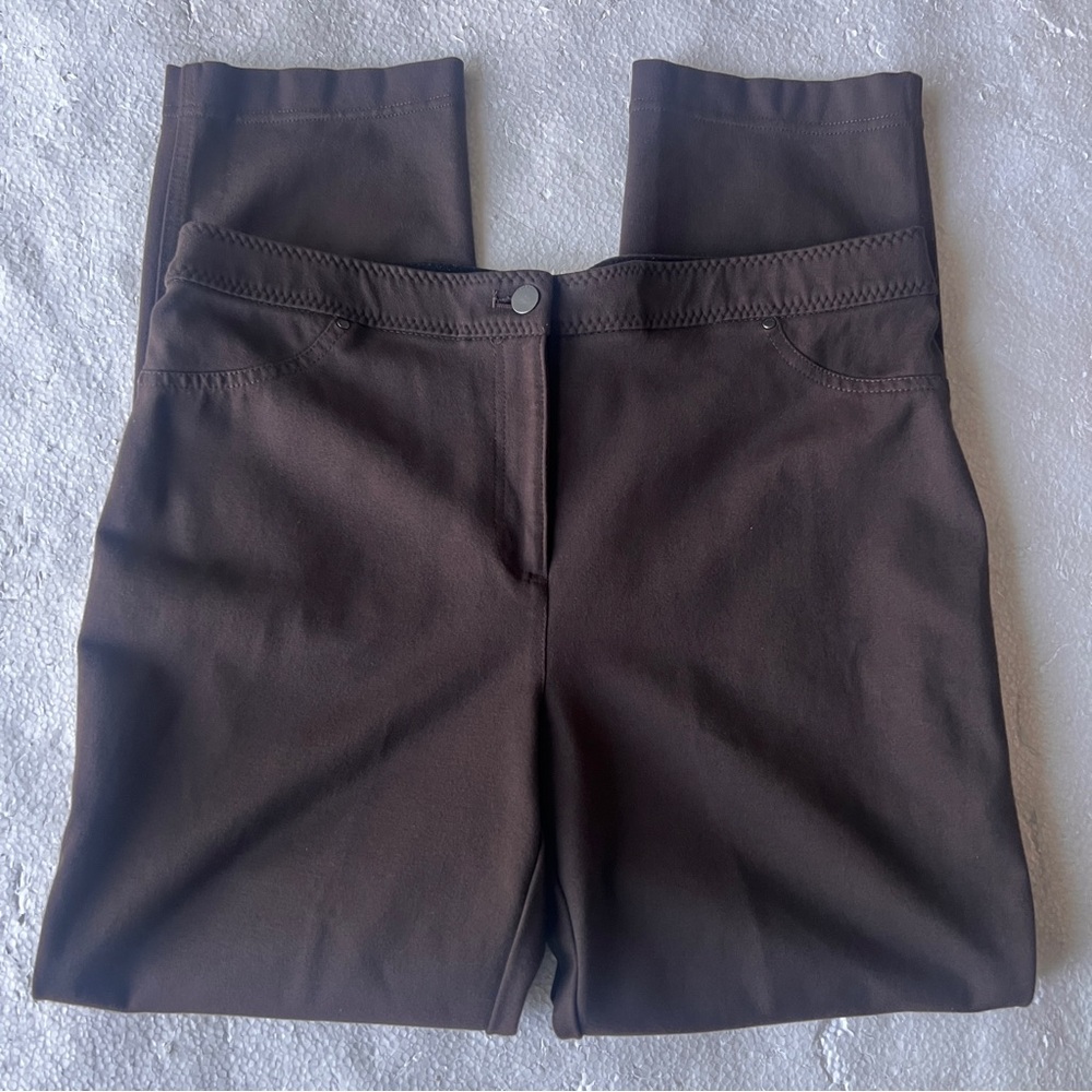 Chico's Chocolate Brown Pull-On Stretch Pants Size-1.5(10)